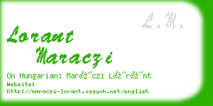 lorant maraczi business card